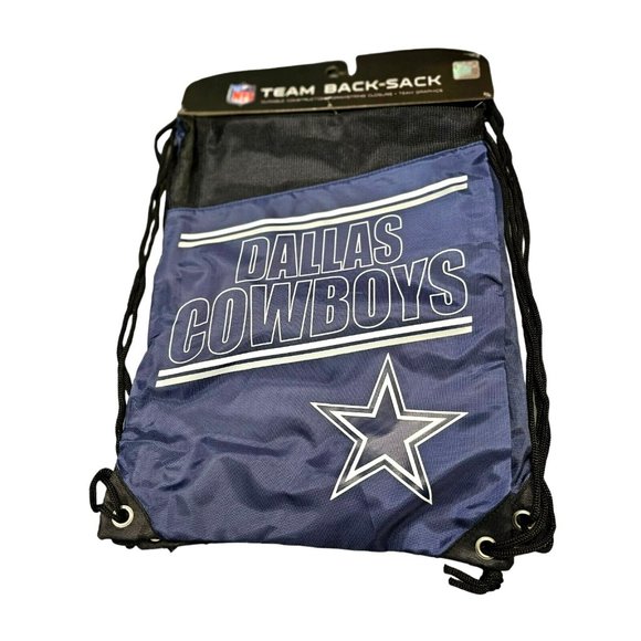 DALLAS COWBOYS Football Team Logo Backsack String Backpack with Cord Gym Bag New - Picture 2 of 3